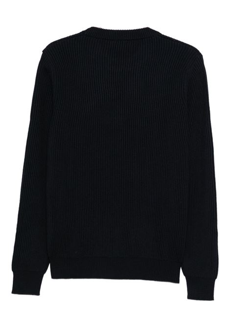 ribbed crewneck swetaer man navy ROBERTO COLLINA | 253M02101M0210